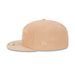 GORRA NEW ERA CAP LOS ANGELES DODGERS MLB TONAL SCRIPT 59FIFTY CERRADA BEIGE en STOCK