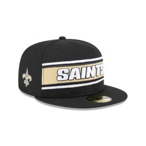 GORRA NEW ERA CAP NEW ORLEANS SAINTS NFL SIDELINE BLACK 2024 59FIFTY CERRADA en STOCK