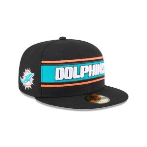 GORRA NEW ERA CAP MIAMI DOLPHINS NFL SIDELINE BLACK 2024 59FIFTY CERRADA en STOCK