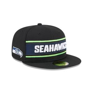 GORRA NEW ERA CAP SEATTLE SEAHAWKS NFL SIDELINE BLACK 2024 59FIFTY CERRADA en STOCK
