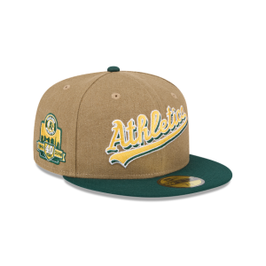 GORRA NEW ERA CAP OAKLAND ATHLETICS MLB CANVAS CROWN 59FIFTY CERRADA en STOCK