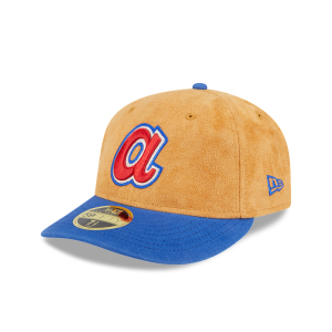 GORRA NEW ERA CAP ATLANTA BRAVES MLB TAN TEXTURE 59FIFTY LP CERRADA en STOCK