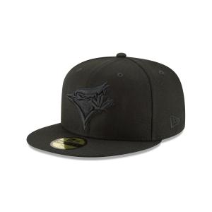GORRA NEW ERA CAP TORONTO BLUE JAYS BLACK ON BLACK 59FIFTY CERRADA en STOCK