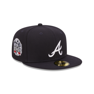 GORRA NEW ERA CAP ATLANTA BRAVES MLB SIDEPATCH 59FIFTY CERRADA AZUL en STOCK