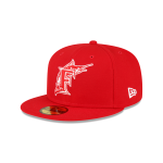 GORRA NEW ERA CAP MIAMI MARLINS MLB SIDEPATCH 59FIFTY CERRADA ROJA en STOCK