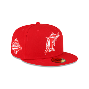 GORRA NEW ERA CAP MIAMI MARLINS MLB SIDEPATCH 59FIFTY CERRADA ROJA en STOCK