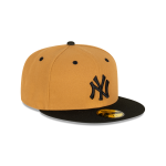 GORRA NEW ERA CAP NEW YORK YANKEES MLB WHEAT BLACK 59FIFTY CERRADA en STOCK