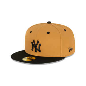 GORRA NEW ERA CAP NEW YORK YANKEES MLB WHEAT BLACK 59FIFTY CERRADA en STOCK