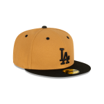 GORRA NEW ERA CAP LOS ANGELES DODGERS MLB WHEAT BLACK 59FIFTY CERRADA en STOCK