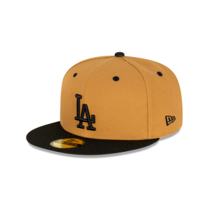 GORRA NEW ERA CAP LOS ANGELES DODGERS MLB WHEAT BLACK 59FIFTY CERRADA en STOCK