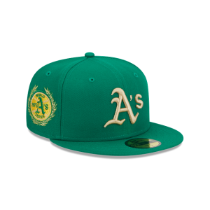 GORRA NEW ERA CAP OAKLAND ATHLETICS MLB SIDEPATCH LAUREL 59FIFTY CERRADA en STOCK