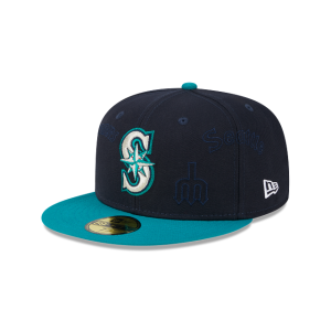 GORRA NEW ERA CAP SEATTLE MARINERS MLB MULTI LOGO 59FIFTY CERRADA en STOCK