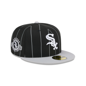 GORRA NEW ERA CAP CHICAGO WHITE SOX MLB THROWBACK 59FIFTY CERRADA PINSTRIPE en STOCK