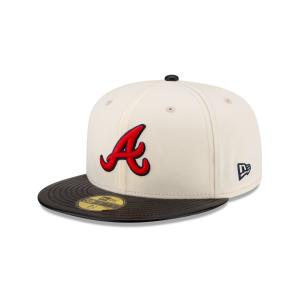 GORRA NEW ERA CAP ATLANTA BRAVES MLB LEATHER VISOR 59FIFTY CERRADA en STOCK