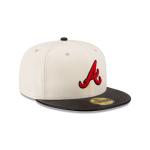 GORRA NEW ERA CAP ATLANTA BRAVES MLB LEATHER VISOR 59FIFTY CERRADA en STOCK