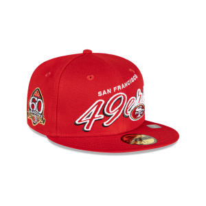 GORRA NEW ERA CAP SAN FRANCISCO 49ERS NFL SCRIPT SIDED 59FIFTY CERRADA en STOCK