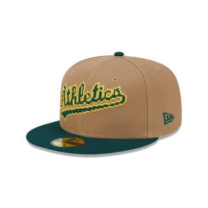 GORRA NEW ERA CAP OAKLAND ATHLETICS MLB CLASSIC 8-BIT WORDMARK 59FIFTY CERRADA en STOCK