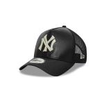 GORRA NEW ERA CAP NEW YORK YANKEES MLB LEATHER 9FORTY AF TRUCKER STRAPBACK en STOCK