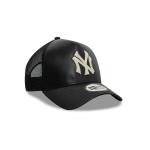 GORRA NEW ERA CAP NEW YORK YANKEES MLB LEATHER 9FORTY AF TRUCKER STRAPBACK en STOCK