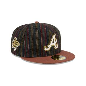 GORRA NEW ERA CAP ATLANTA BRAVES MLB VINTAGE HERRINGBONE 59FIFTY CERRADA en STOCK
