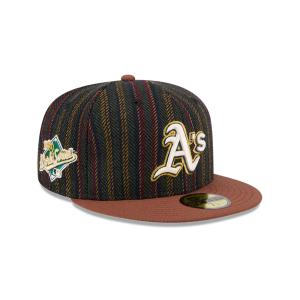 GORRA NEW ERA CAP OAKLAND ATHLETICS MLB VINTAGE HERRINGBONE 59FIFTY CERRADA en STOCK