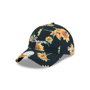 GORRA NEW ERA CAP ATLANTA BRAVES MLB SUNFLOWER 9TWENTY STRAPBACK PARA MUJER en STOCK