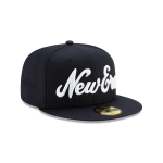 GORRA NEW ERA CAP NEW ERA SCRIPT 59FIFTY CERRADA AZUL en STOCK